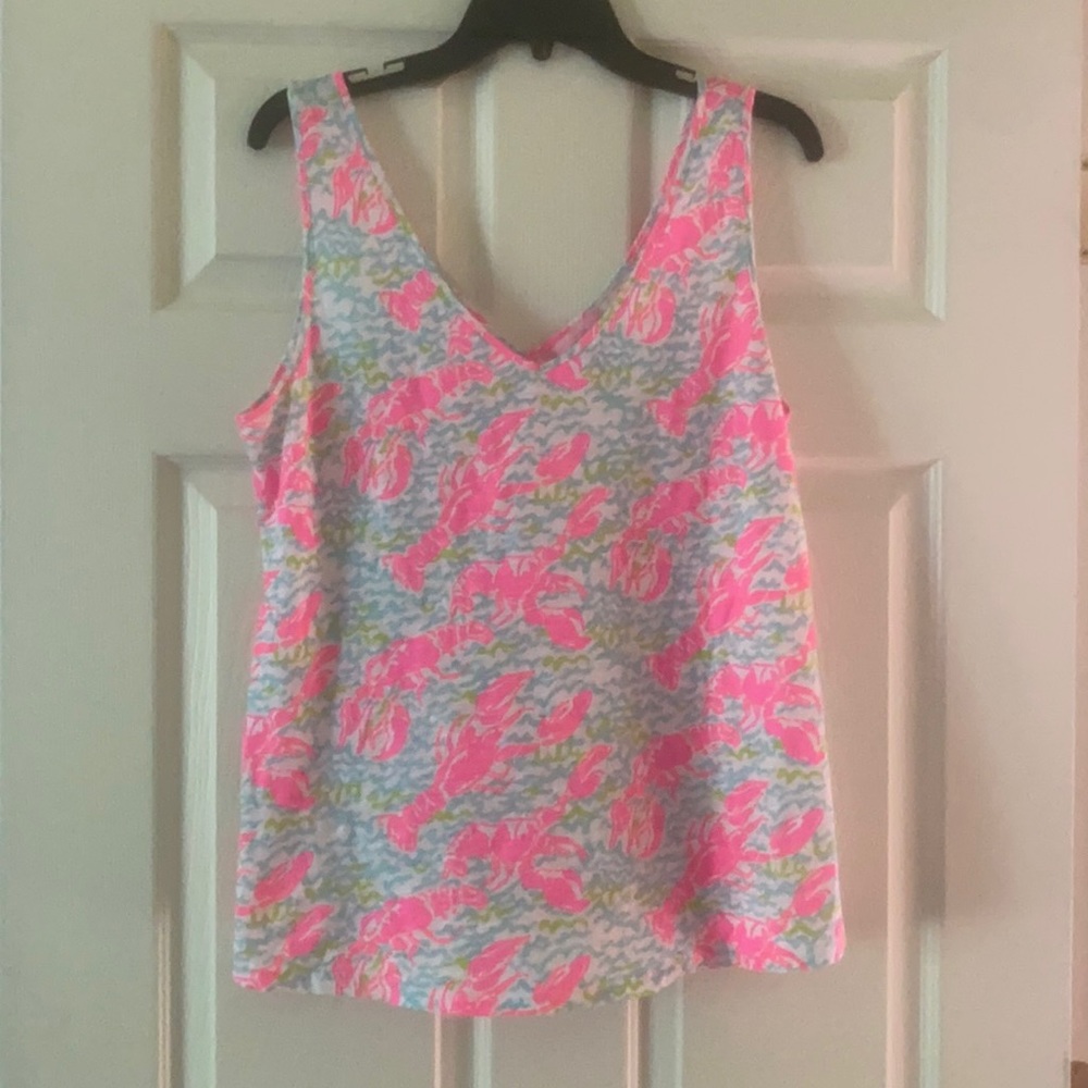 Lilly Pulitzer Vibrant Pink and Blue Tank Top